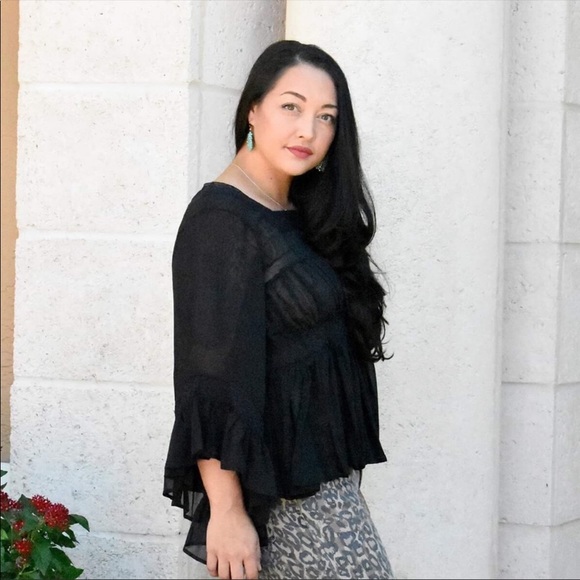 Sheer Black Blouse - Picture 2 of 3